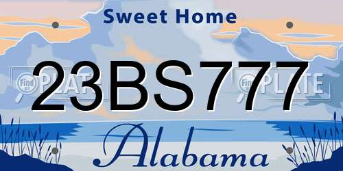 23BS777 Alabama License Plate