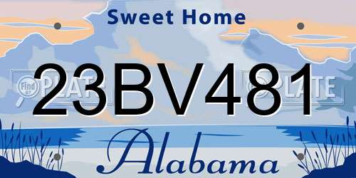 23BV481 Alabama License Plate