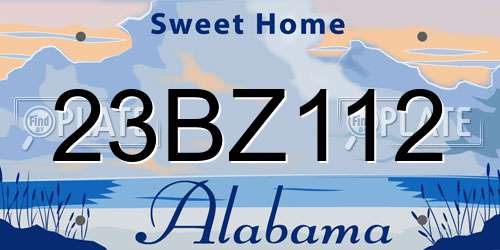 23BZ112 Alabama License Plate
