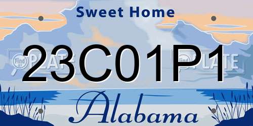23C01P1 Alabama License Plate