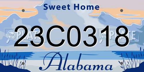 23C0318 Alabama License Plate