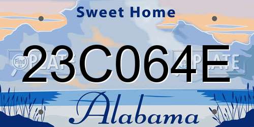 23C064E Alabama License Plate