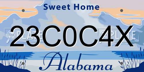 23C0C4X Alabama License Plate