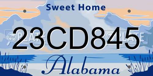 23CD845 Alabama License Plate