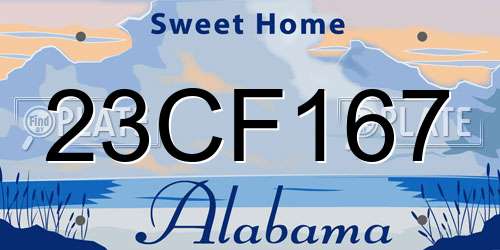 23CF167 Alabama License Plate