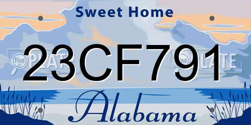 23CF791 Alabama License Plate