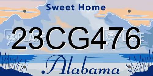 23CG476 Alabama License Plate
