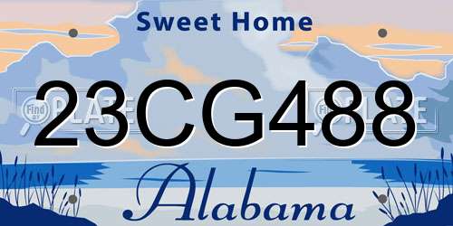 23CG488 Alabama License Plate