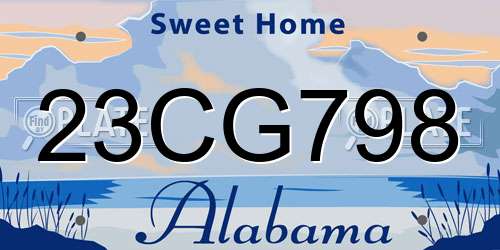 23CG798 Alabama License Plate
