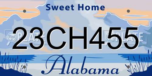 23CH455 Alabama License Plate