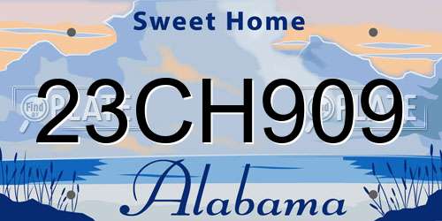 23CH909 Alabama License Plate