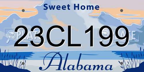 23CL199 Alabama License Plate