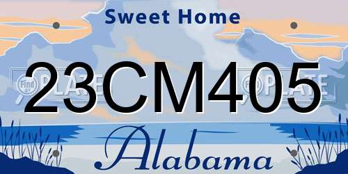 23CM405 Alabama License Plate