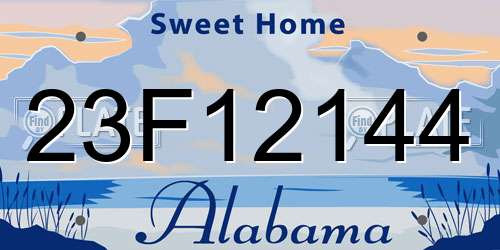 23F12144 Alabama License Plate