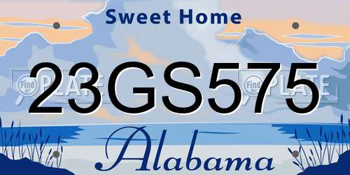 23GS575 Alabama License Plate