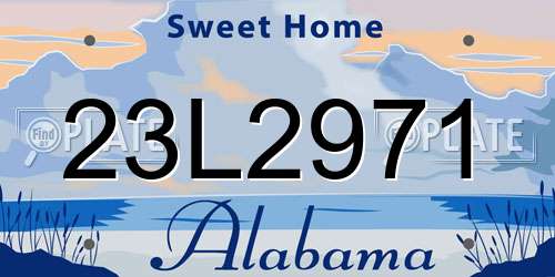 23L2971 Alabama License Plate