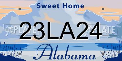 23LA24 Alabama License Plate