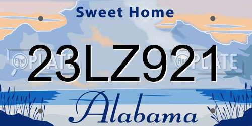 23LZ921 Alabama License Plate