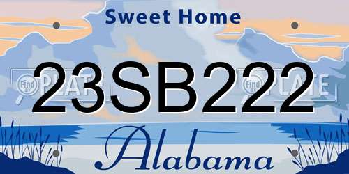 23SB222 Alabama License Plate