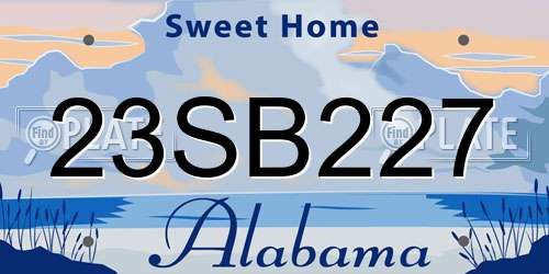 23SB227 Alabama License Plate