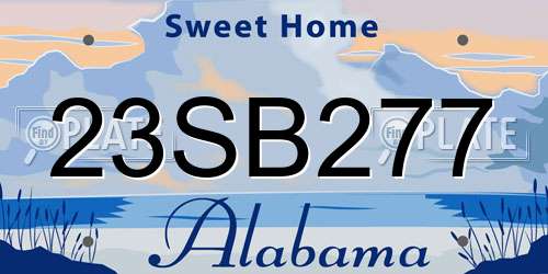 23SB277 Alabama License Plate