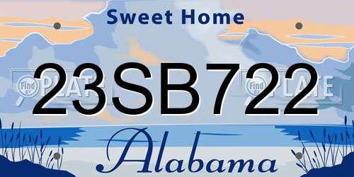 23SB722 Alabama License Plate