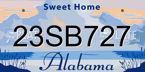 23SB727 Alabama License Plate