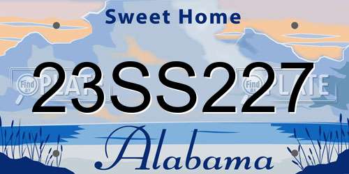 23SS227 Alabama License Plate