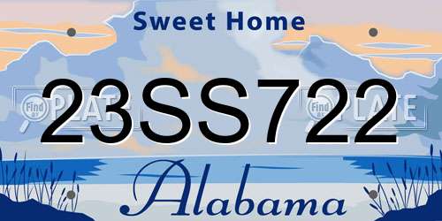 23SS722 Alabama License Plate