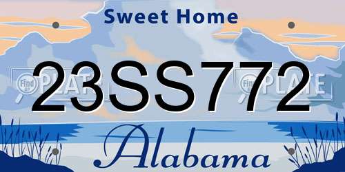 23SS772 Alabama License Plate