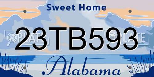 23TB593 Alabama License Plate