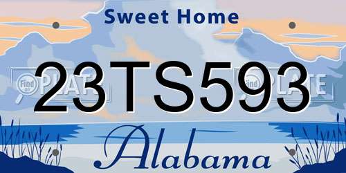23TS593 Alabama License Plate