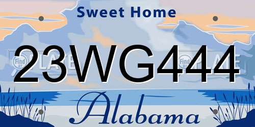 23WG444 Alabama License Plate