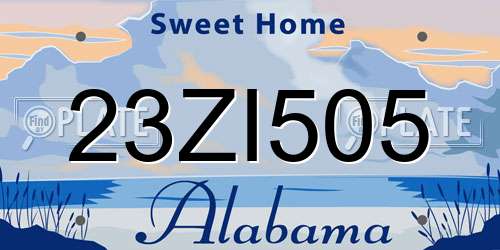 23ZI505 Alabama License Plate