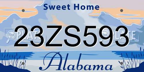23ZS593 Alabama License Plate