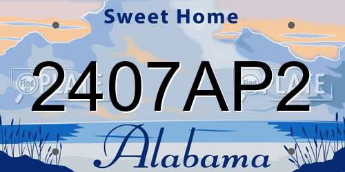 2407AP2 Alabama License Plate