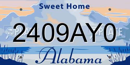 2409AY0 Alabama License Plate