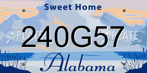 240G57 Alabama License Plate