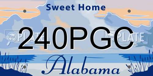 240PGC Alabama License Plate