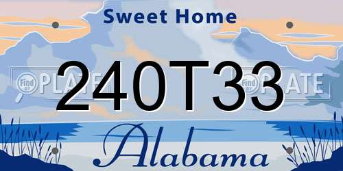 240T33 Alabama License Plate