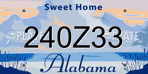 240Z33 Alabama License Plate
