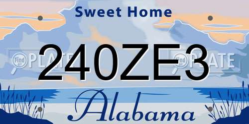 240ZE3 Alabama License Plate