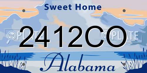 2412CO Alabama License Plate