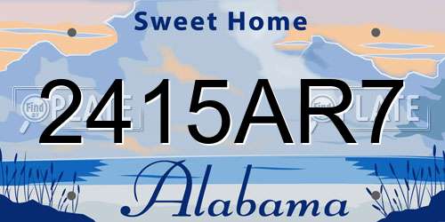 2415AR7 Alabama License Plate