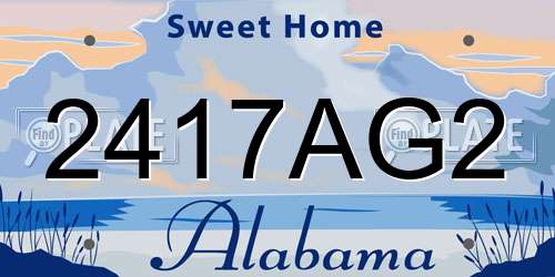 2417AG2 Alabama License Plate