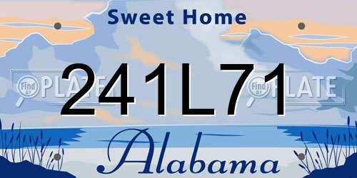 241L71 Alabama License Plate