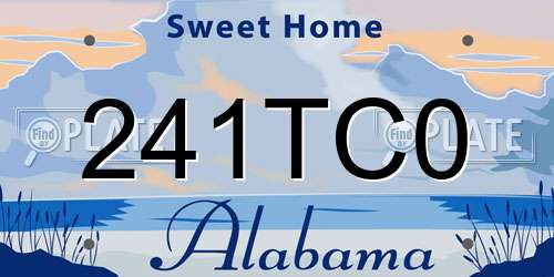 241TC0 Alabama License Plate