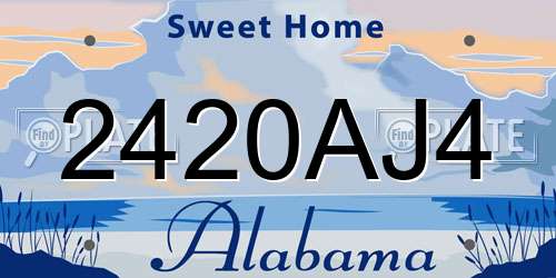 2420AJ4 Alabama License Plate