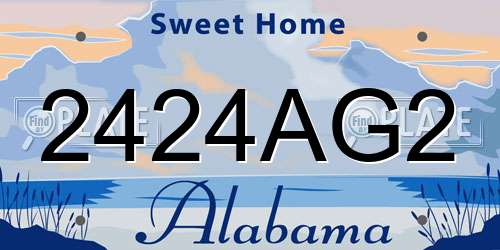 2424AG2 Alabama License Plate
