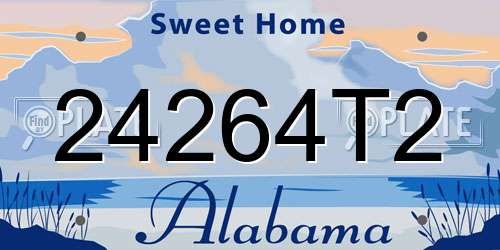 24264T2 Alabama License Plate